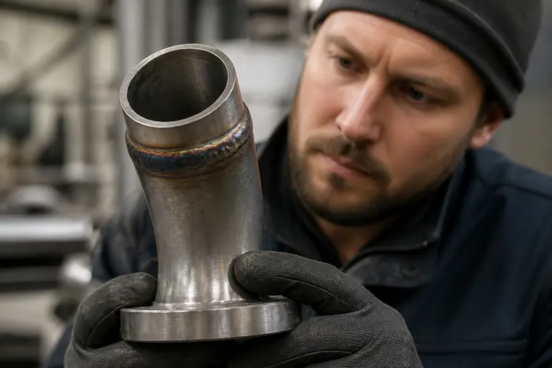 Contrôle d'un raccord en acier inoxydable enrichi en molybdène pour résister à la corrosion