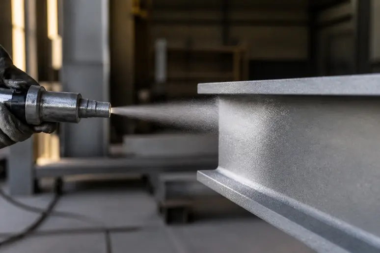 Application d'un revêtement en alliage alu-zinc par projection thermique sur une pièce en acier