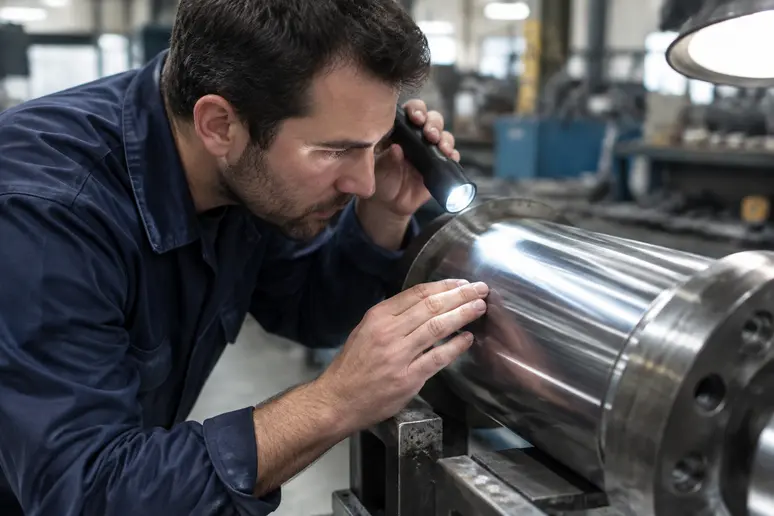 Contrôle d'une surface métallique avant un traitement de chromage